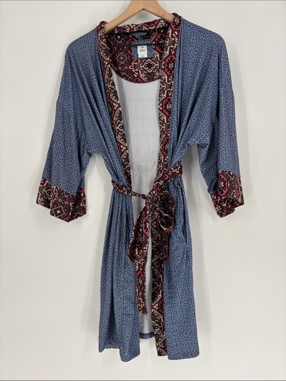 Echo Sleepwear Robe Size Small medium Blue Print